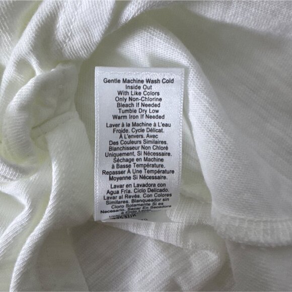 Nation Ltd White Ruched Front Puff Sleeve Top Made In Peru 100% Cotton Size S - Picture 5 of 5